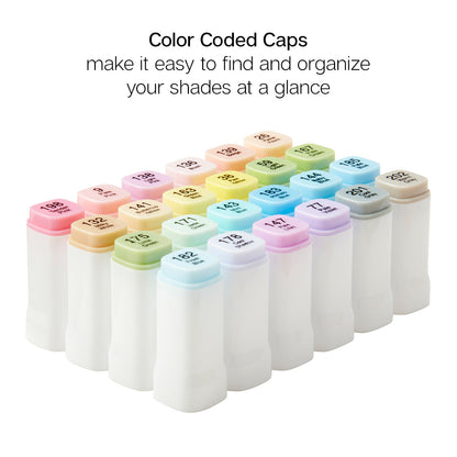 PRO Double-Ended Alcohol Markers - 24 Pastel Colors