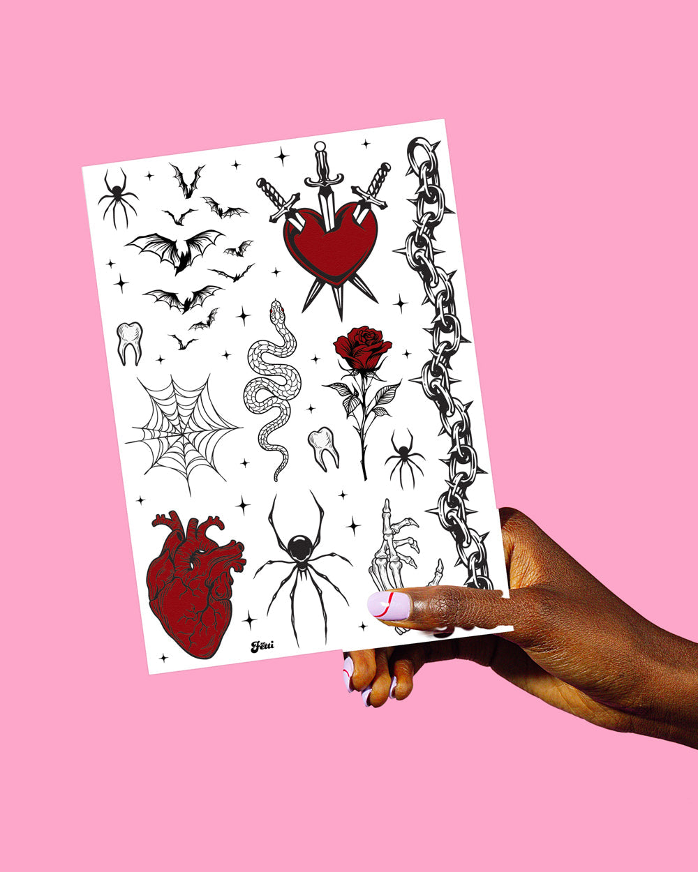 Goth Glam Tattoos - 4 sheet temporary tattoo set