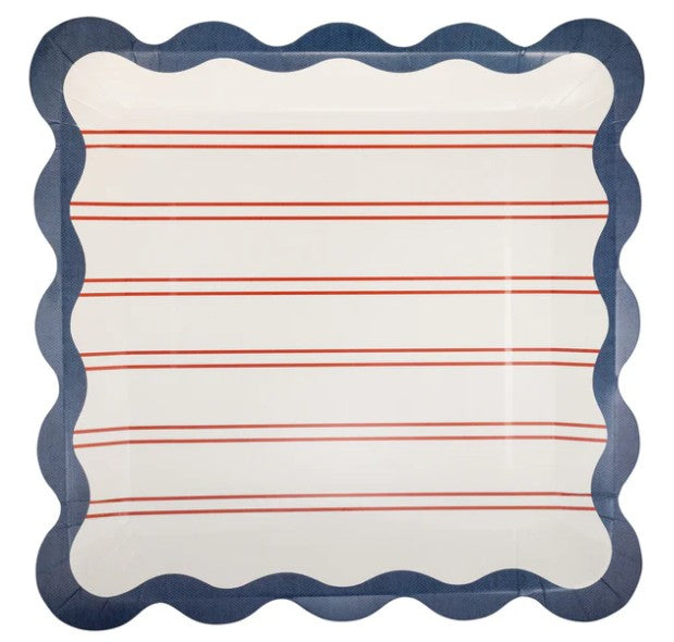 Red Stripes Paper Plate - 11"