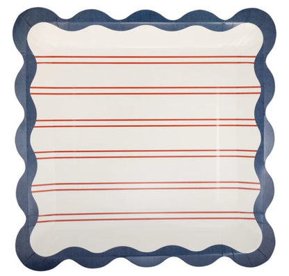 Red Stripes Paper Plate - 11"