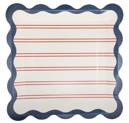 Red Stripes Paper Plate - 11"