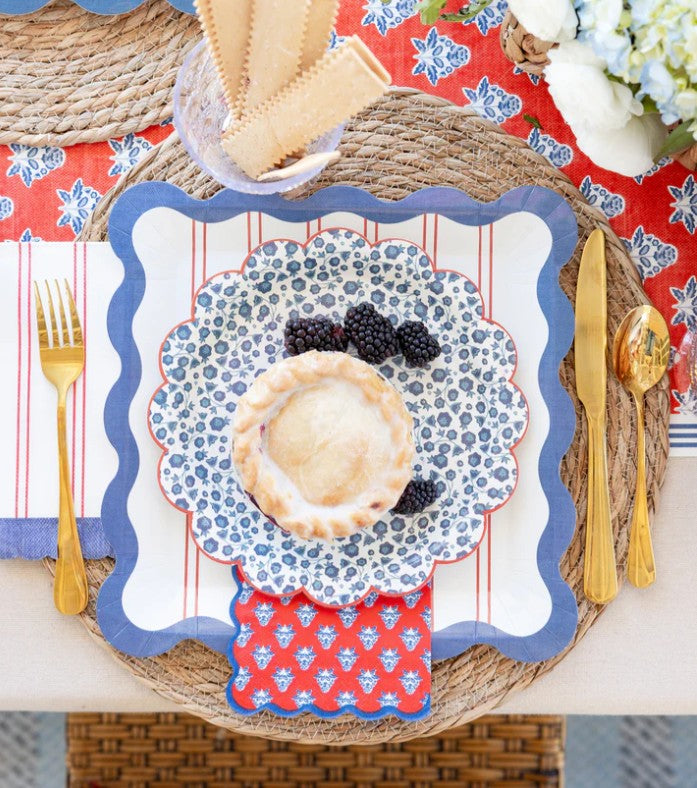 Red Stripes Paper Plate - 11"