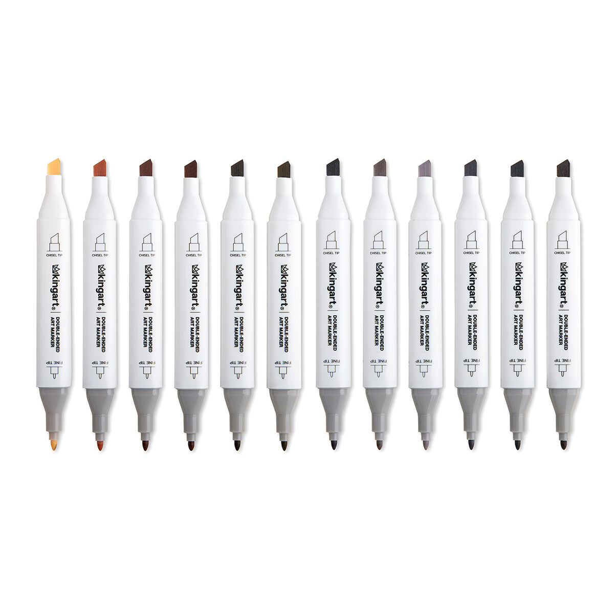 PRO Double-Ended Alcohol Markers - 12 Neutral Colors