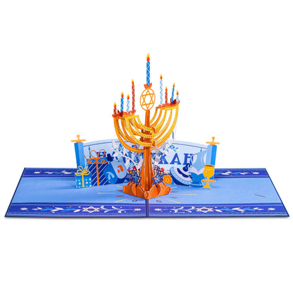 Hanukkah Menorah 3D Pop Up Card