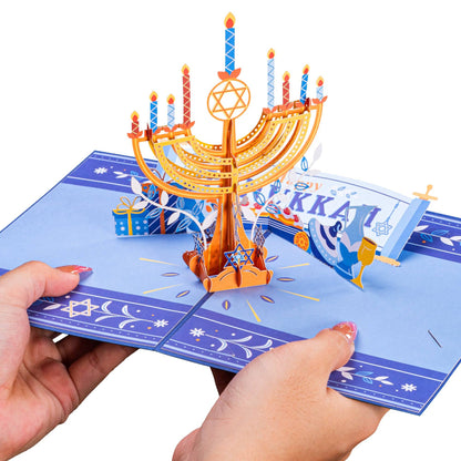 Hanukkah Menorah 3D Pop Up Card