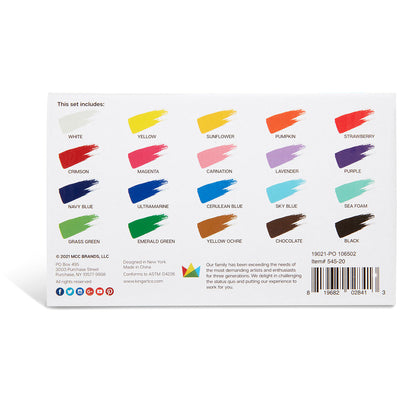 Outdoor Acrylic Paint - 60ml Bottles - 20 Colors