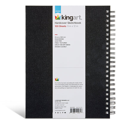 Hardcover Sketchbook - Side Spiral - 9” x 12” - 100 Sheets