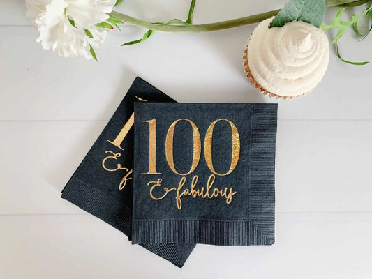 100 & Fabulous Cocktail Napkins