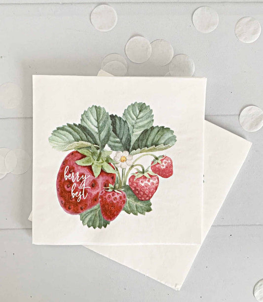 Berry Best Strawberry Cocktail Napkins