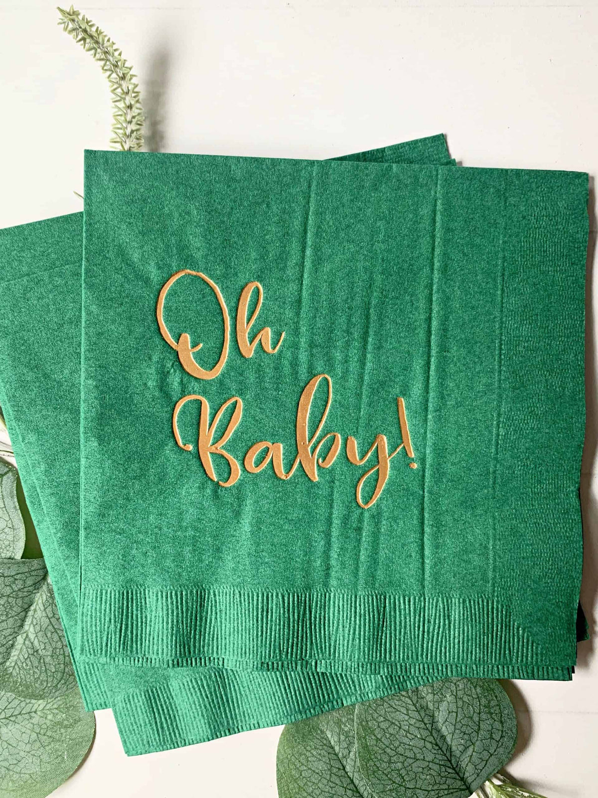 Oh Baby! Gold on Forest Baby Shower Luncheon Napkins