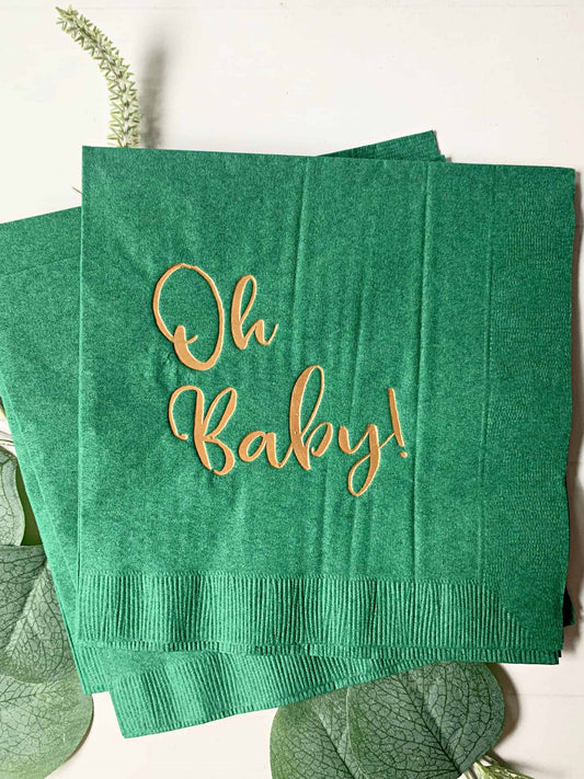 Oh Baby! Gold on Forest Baby Shower Luncheon Napkins