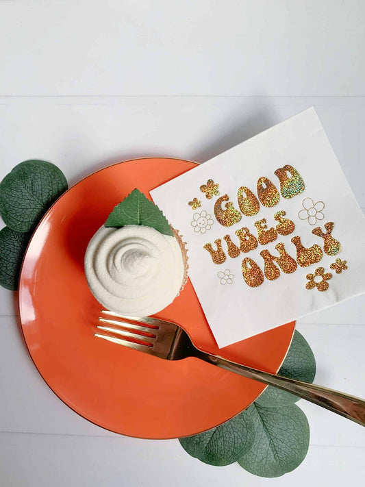 Good Vibes Only 70s Party Cocktail Napkins