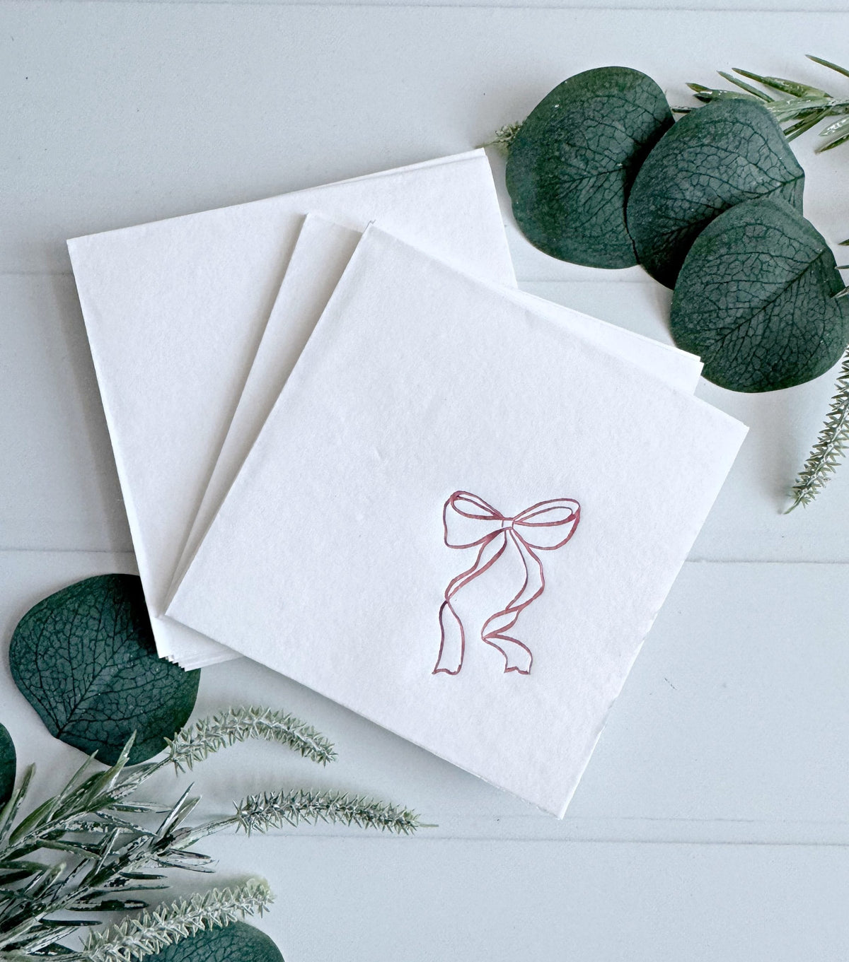 Pink Coquette Bow Cocktail Napkins – Pink Foil Bow Napkins for Bridal Showers & Birthday Parties