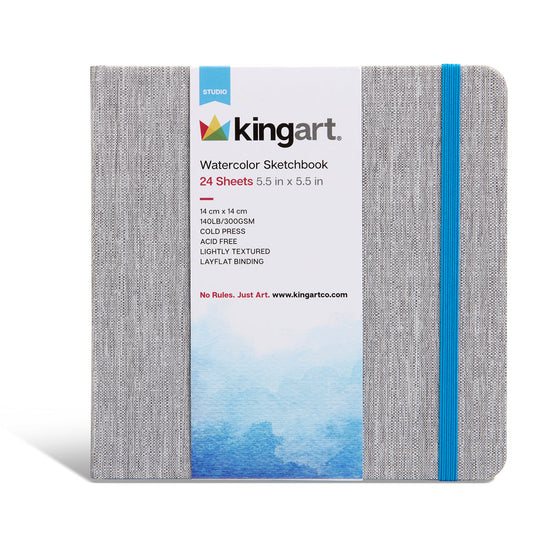 Hardcover Watercolor Sketchbook - 5.5” x 5.5” 140lb (300g) - 24 Sheets