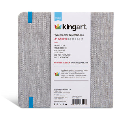 Hardcover Watercolor Sketchbook - 5.5” x 5.5” 140lb (300g) - 24 Sheets