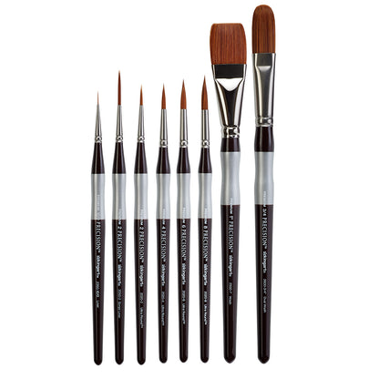 Precision™ Amber Taklon Comfort Handle Brush Set - 8 pc