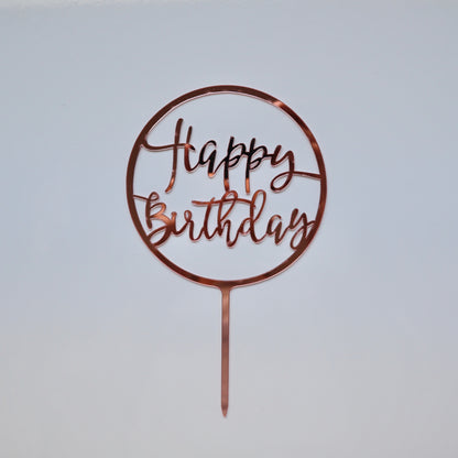 ROSE GOLD HAPPY BIRTHDAY CAKE TOPPER
