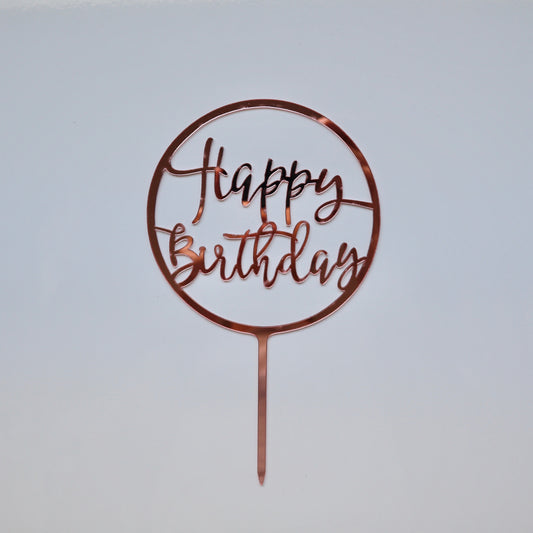 ROSE GOLD HAPPY BIRTHDAY CAKE TOPPER