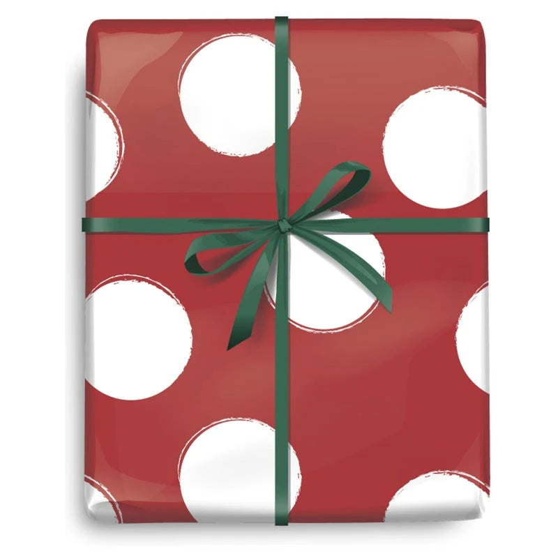 Holly day Cheer Dots Wrapping Paper - 10FT