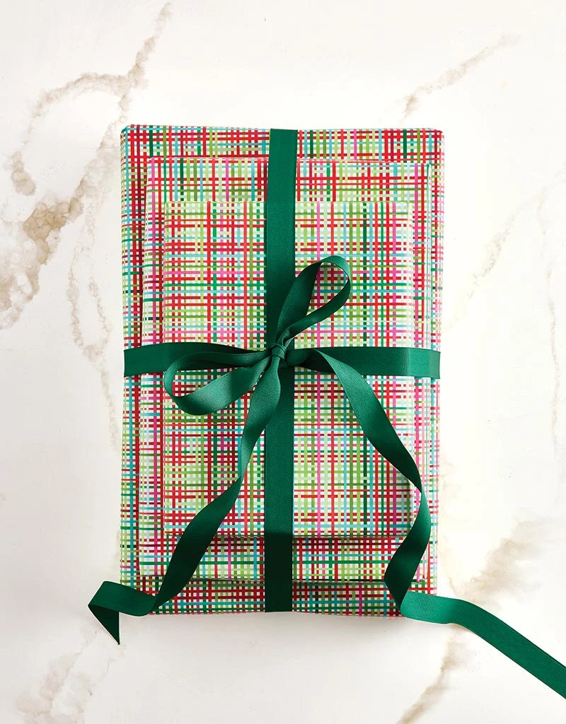 Festive Grid Wrapping Paper - 10ft