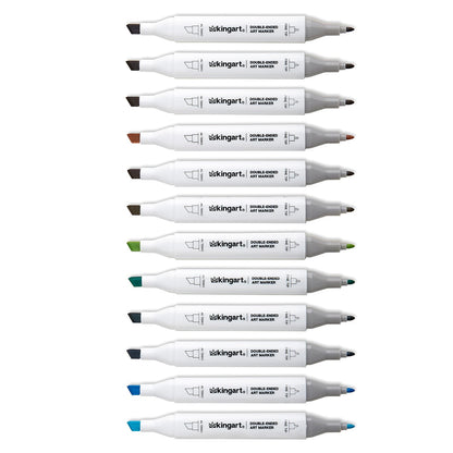 PRO Double-Ended Alcohol Markers - 12 Landscape Colors