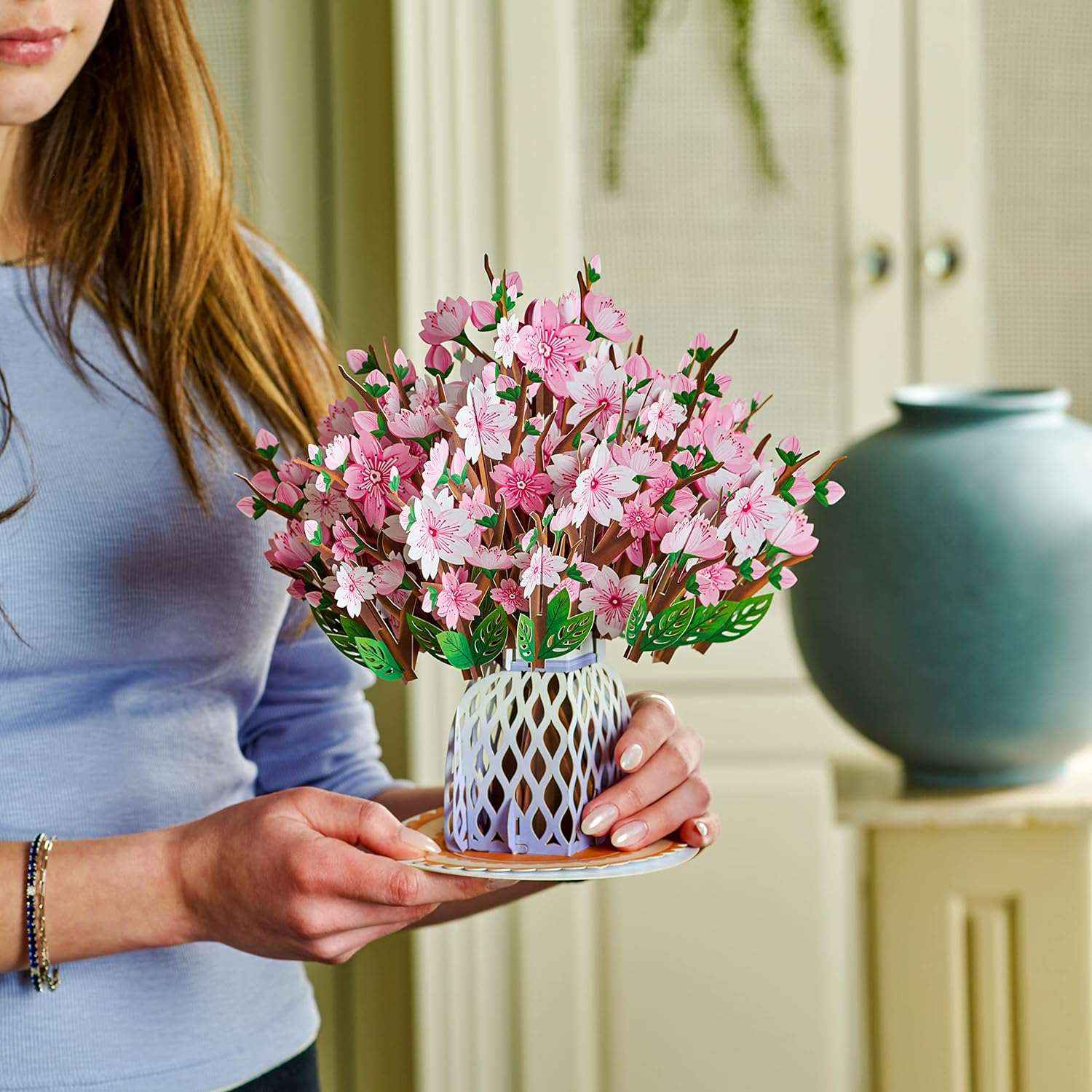 HugePop Cherry Blossom Pop Up Flower Bouquet with Detachable Flowers