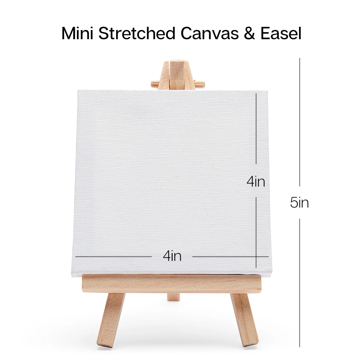 Mini Easel & Canvas Set 4” x 4”, 8 pc