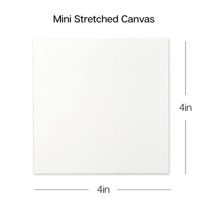 Mini Easel & Canvas Set 4” x 4”, 8 pc