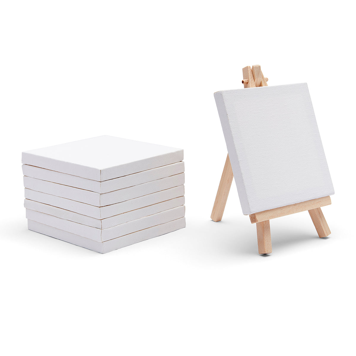 Mini Easel & Canvas Set, 3” x 3”, 8 pc
