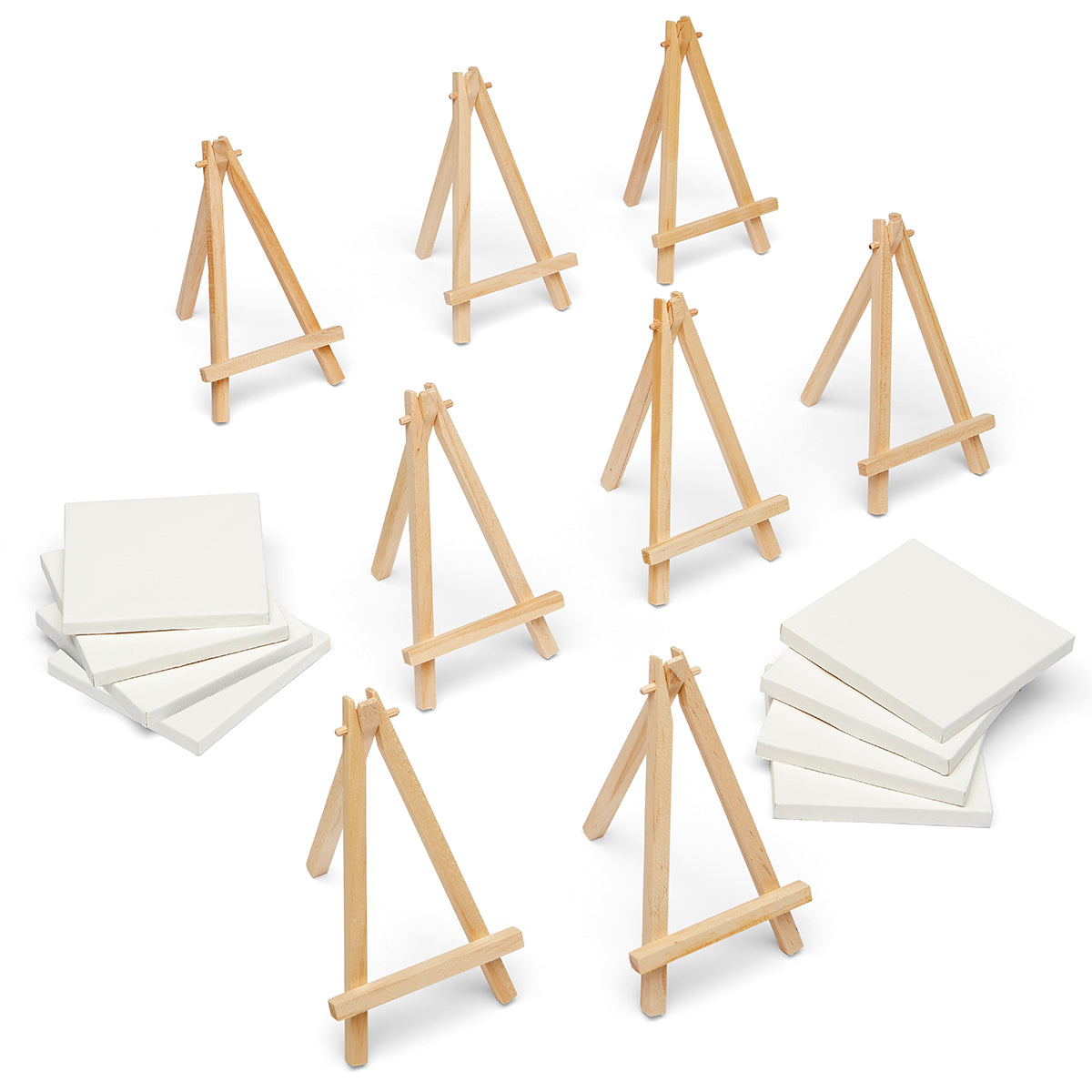 Mini Easel & Canvas Set, 3” x 3”, 8 pc