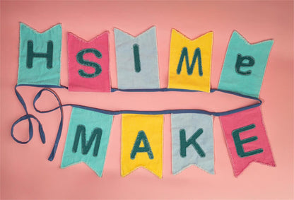 Textile Banner - Make A Wish, Raggy Applique