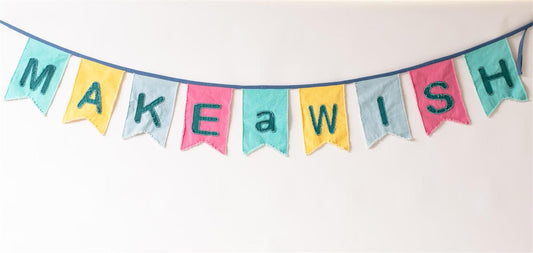 Textile Banner - Make A Wish, Raggy Applique