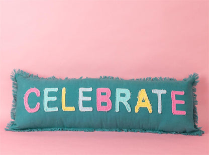 Lumbar Pillow - Raggy Applique Celebrate