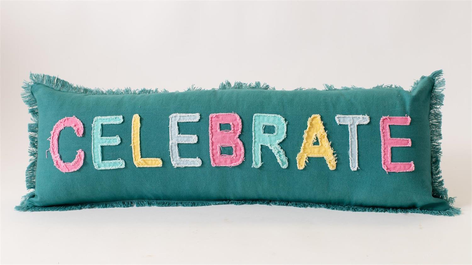 Lumbar Pillow - Raggy Applique Celebrate