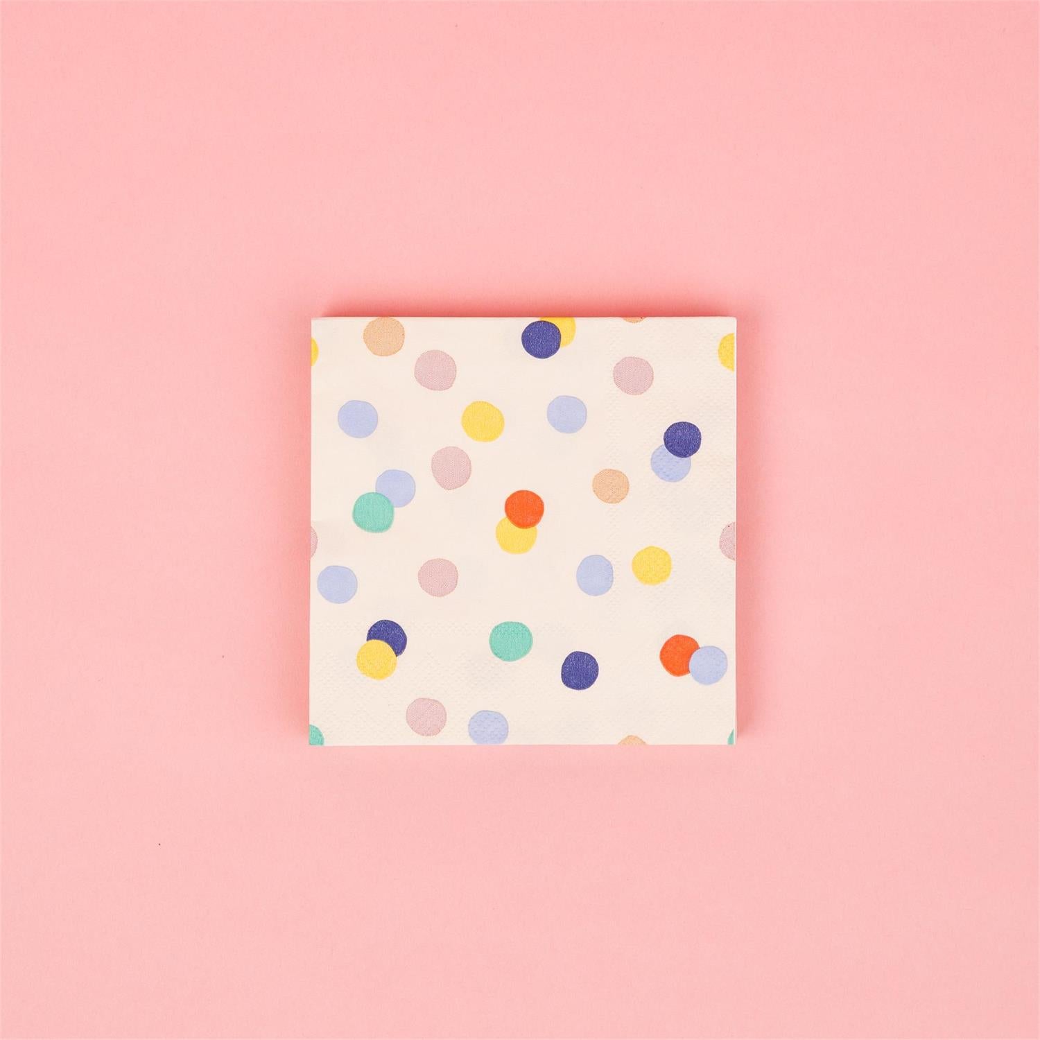 Paper Beverage Napkins - Confetti -20 Ct