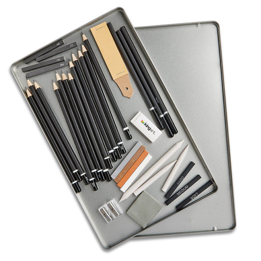 Sketching Set in Tin Case 34 pc