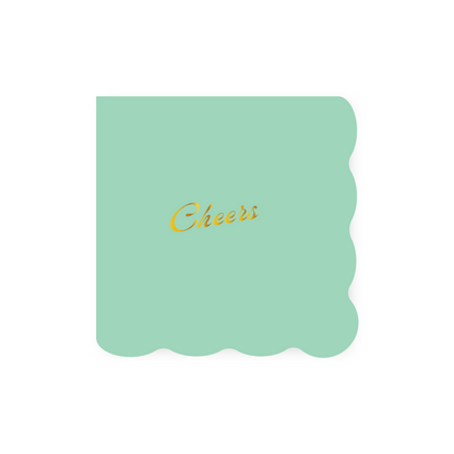 Cheers Cocktail Napkin- Seafoam