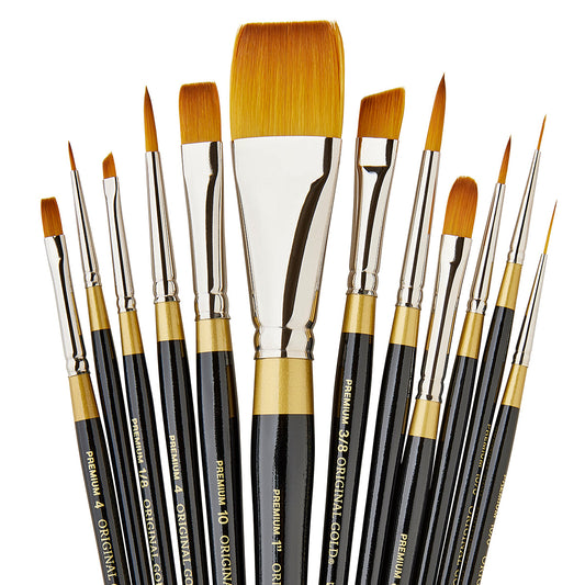 Original Gold® Golden Taklon Brush Set 12 pc
