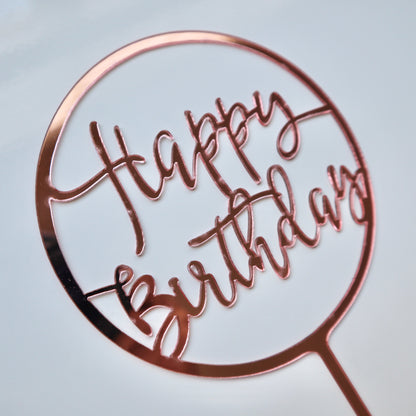 ROSE GOLD HAPPY BIRTHDAY CAKE TOPPER