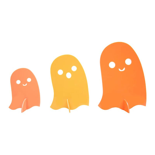 Acrylic Decoration - Ghosts - Set of 3  Orange