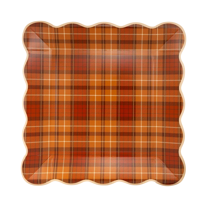 Autumn Plaid Paper Plates