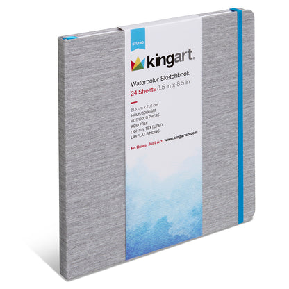 Hardcover Watercolor Sketchbook - 8.5” x 8.5” 140lb (300g) - 24 Sheets