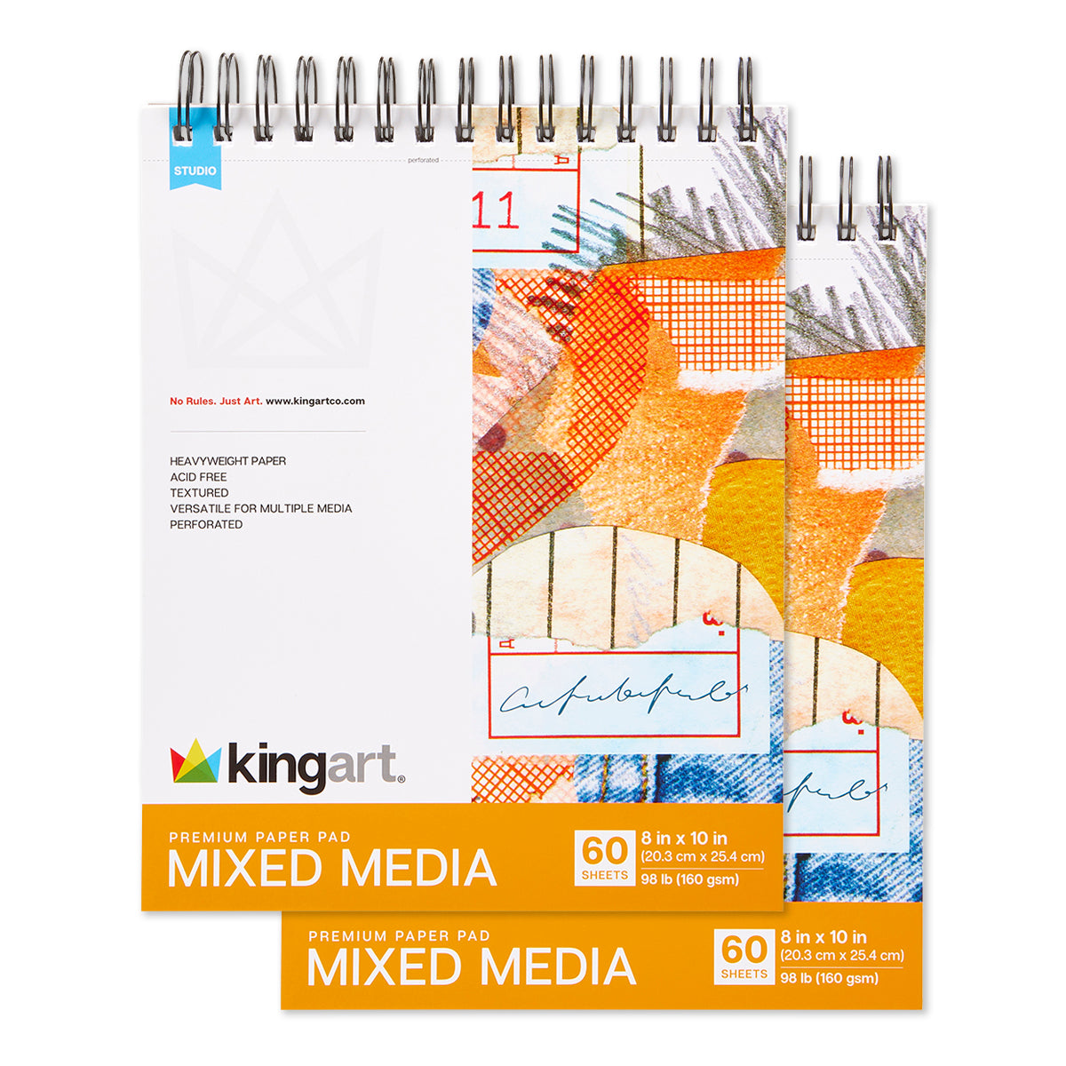 Mixed Media Sketchbook – Top Spiral - 8" x 10" - 2 Pack - 60 Sheets