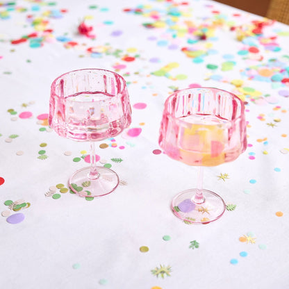 Pretty in Pink Reusable Coupe Glasses (set of 4)
