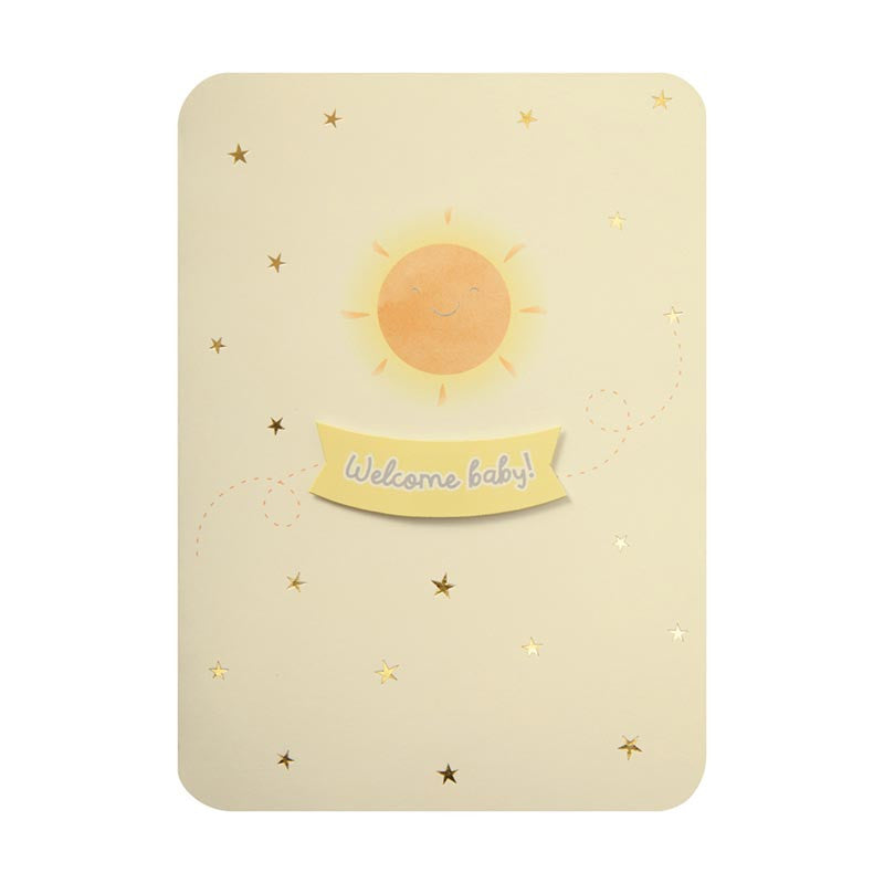 Welcome Baby Sun Greeting Card