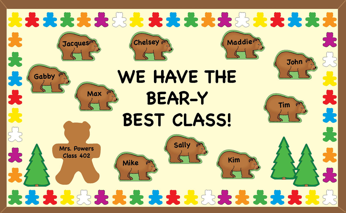 SHAPES ETC. Small Assorted Color Creative Foam Cut-Outs - Teddy Bear