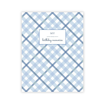 Birthday Memory Book- Coastal Plaid