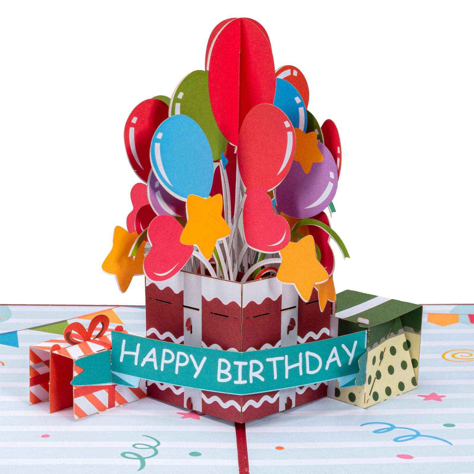 Happy Birthday Balloons Pop Up Card