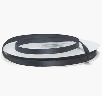 Black Single Faced Satin Ribbon