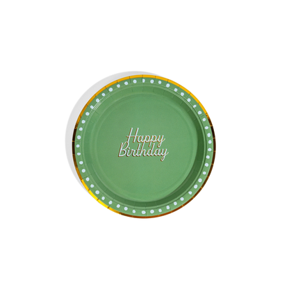 Blue & Green Birthday Cake Plates